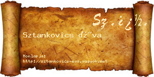 Sztankovics Éva névjegykártya