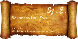 Sztankovics Éva névjegykártya